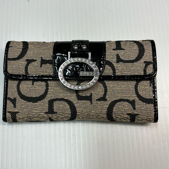 Guess Trifold Wallet with Rhinestone Accent - Picture 1 of 12